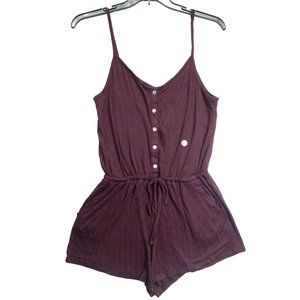 Me To We Romper Jumpsuit Spaghetti Straps Shorts Womens Burgundy Size XS